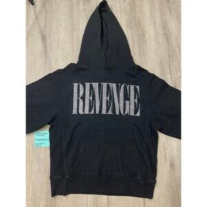 Revenge Black Bejeweled Bold Logo Hoodie M